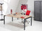 Hoogte verstelbaar hoekbureau Kubus breed 160CM diep 160CM bladkleur Halifax Eiken framekleur Aluminium (RAL9006) wingzijde Links
