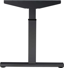Hoogte verstelbaar T-poot bureau Quick breed 120CM diep 80CM bladkleur Halifax Eiken framekleur Aluminium (RAL9006)