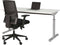 Hoogte verstelbaar T-poot bureau Quick breed 160CM diep 80CM bladkleur Wit framekleur Aluminium (RAL9006)