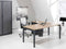 Hoogte verstelbaar wingbureau 4-poot Kubus breed 160CM diep 120CM bladkleur Licht Eiken framekleur Antraciet (Ral 7016) wingzijde Rechts