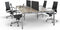 Hoogte verstelbare bench werkplek kubus breed 280cm bladkleur havanna framekleur zwart (ral9005) aantal werkplekken 4