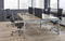 Hoogte verstelbare Bench werkplek Kubus breed 360CM bladkleur Lichtgrijs framekleur Antraciet (Ral 7016) aantal werkplekken 4