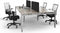 Hoogte verstelbare Bench werkplek Kubus breed 540CM bladkleur Wit framekleur Zwart (RAL9005) aantal werkplekken 6