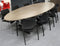 Hoogte verstelbare ellips T-poot vergadertafel Work breed 320CM diep 120CM bladkleur Ahorn framekleur Antraciet (Ral 7016)