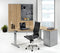Hoogte verstelbare T-poot wingbureau Work breed 160CM diep 120CM bladkleur Logan eiken framekleur Wit (RAL9010) wingzijde Links