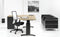 Hoogte verstelbare T-poot wingbureau Work breed 160CM diep 120CM bladkleur Logan eiken framekleur Aluminium (RAL9006) wingzijde Links