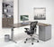 Hoogte verstelbare T-poot wingbureau Work breed 160CM diep 120CM bladkleur Beuken framekleur Zwart (RAL9005) wingzijde Links