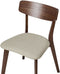 HOPE - Eetkamerstoel set van 2 - Beige - Donker hout/Stof