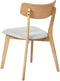 HOPE - Eetkamerstoel set van 2 - Grijs - Licht hout/Stof