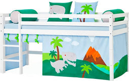 Hoppekids Dinosaur gordijn voor halfhoog en stapelbed 70x160 cm