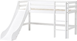 Hoppekids ECO Dream halfhoogslaper 70x160 cm met glijbaan, wit