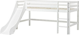 Hoppekids ECO Dream halfhoogslaper 90x200 cm met glijbaan, wit