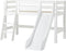 Hoppekids ECO Luxe halfhoogslaper 70x160 cm met glijbaan en schuine ladder, wit.