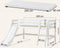 Hoppekids ECO Luxe halfhoogslaper 90x200 cm met glijbaan en schuine ladder, wit.