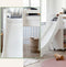 Hoppekids ECO Luxe halfhoogslaper 90x200 cm met glijbaan en schuine ladder, wit.