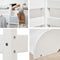 Hoppekids ECO Luxe halfhoogslaper 90x200 cm met glijbaan en schuine ladder, wit.