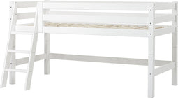 Hoppekids ECO Luxury halfhoogslaper 90x200cm met schuine ladder, wit