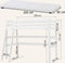 Hoppekids ECO Luxury Hoogslaper 90x200cm met bureau en schuine ladder, Wit