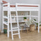 Hoppekids ECO Luxury Hoogslaper 90x200cm met bureau en schuine ladder, Wit