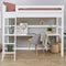 Hoppekids ECO Luxury Hoogslaper 90x200cm met bureau en schuine ladder, Wit