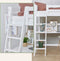 Hoppekids ECO Luxury Hoogslaper 90x200cm met bureau en schuine ladder, Wit
