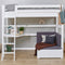 Hoppekids ECO Luxury MEGA-bed 90x200cm met schuine ladder, lounge-module en bureau, wit