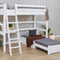 Hoppekids ECO Luxury MEGA-bed 90x200cm met schuine ladder, lounge-module en bureau, wit