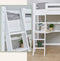 Hoppekids ECO Luxury MEGA-bed 90x200cm met schuine ladder, lounge-module en bureau, wit