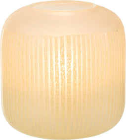 J-Line vaas Strepen - glas - lichtgeel - small - Ø 17 cm