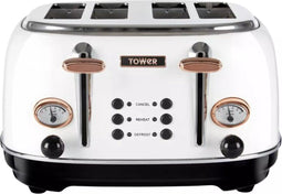 Tower Retro Broodrooster Bottega Rose Gold 4 Sneden Wit