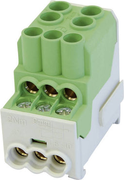 HoraeTec 080010-2-4 Onderverdeelblok Groen, Geel 1-polig