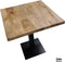 Horeca eettafel mangohout met bistropoot 80x80 cm
