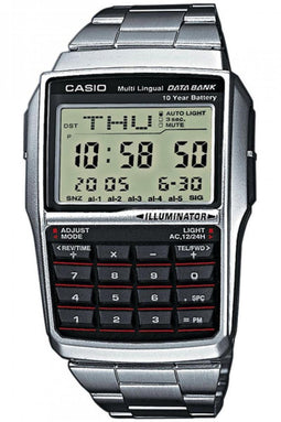 Horloge Heren Casio DATABANK CALCULATOR STEEL Zwart Zilverkleurig