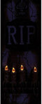 Horror kerkhof decoratie grafsteen kaarsen met licht 93 x 42 cm - Halloween feestdecoratie en versiering