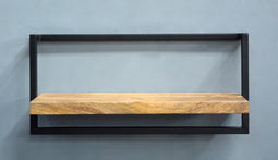 HorstDeco - Wandpaneel - Mangohout- Industrieel- Wall hanger - 65x25x30