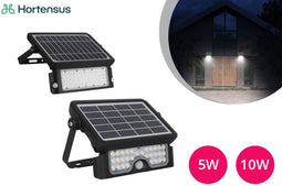 Hortensus - Ledlamp op zonne-energie van 5W of 10W met bewegingsdetectie - 5W - 2 lampen