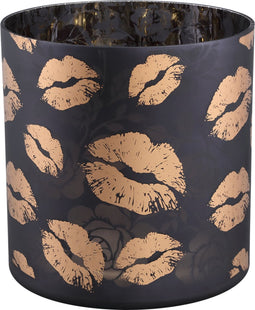 PTMD Windlicht Inge - 20x20x20 cm - Glas - Zwart