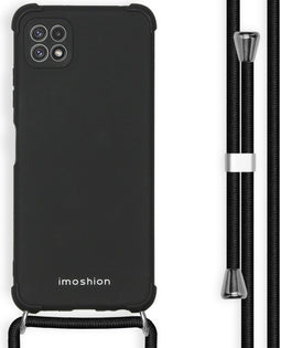 iMoshion Hoesje Geschikt voor Samsung Galaxy A22 (5G) Hoesje Met Koord - iMoshion Color Backcover met koord - Zwart