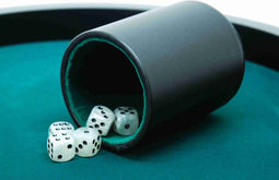 Hot games Dobbelbeker pro zwart kunstleer 10 x 8 cm