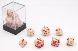 HOT Games Dobbelstenen Bloodspatter Wit 7 set Bric.