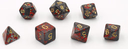 HOT Games Dobbelstenen Bloodspatter Zwart 7 Set.