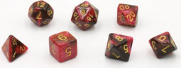 HOT Games Dobbelstenen Rood/Zwart 7 set Brick.