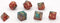 HOT Games Dobbelstenen Stardust Rood/Groen 7set.