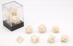 HOT Games Dobbelstenen Wit Parelmoer 7 set Brick.