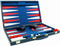Hot sports Backgammon koffer blauw 46x58
