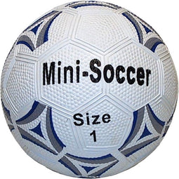 HOT Sports + Toys Mini Voetbal Rubber mt 1 wit/zwart 13 cm.