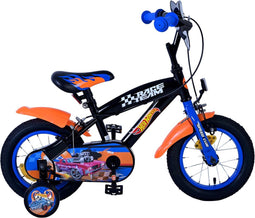 Hot Wheels Kinderfiets - Jongens - 12 inch - Zwart Oranje Blauw - Twee handremmen