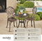 tectake® Lyon - 3-delige Bistroset - Vintage Design - Aluminium - Bronskleurig