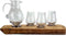 Houder van oude whiskyvaten met Waterkaraf en 3 Proefglazen - Darach en Glencairn Crystal Scotland