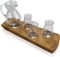 Houder van oude whiskyvaten met Waterkaraf en 3 Proefglazen - Darach en Glencairn Crystal Scotland